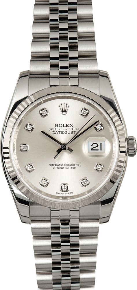 rolex stainless datejust silver diamond marker|rolex datejust dial options.